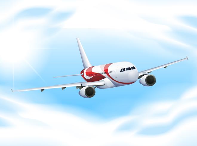 Airplane flying in the sky vector