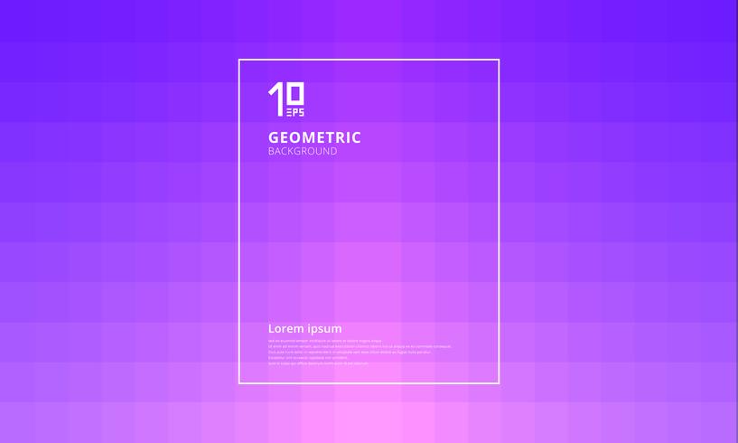 Abstract geometric squares pattern with lighting effect on purple background. vector