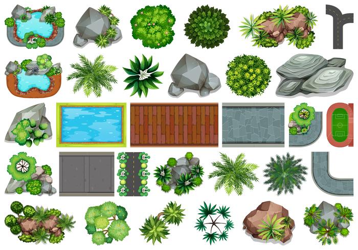 Set of garden for decoration vector