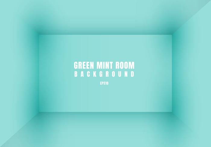 3D empty green mint room modern blank interior background. House, studio room. You can use for mockup you business project. vector