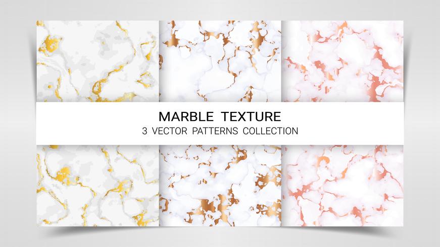 Textura de mármol, conjunto premium de colección de patrones vectoriales. vector