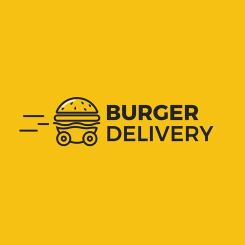 Fast Burger delivery hamburger car vector