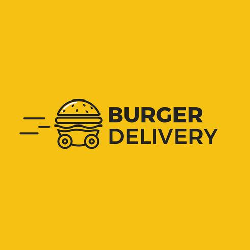 Fast Burger delivery hamburger car vector