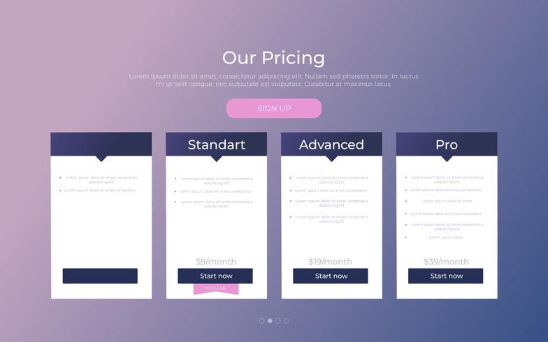 Our price plan . Different Categories of Money pricing. Choise premium. Vector flat gradient design