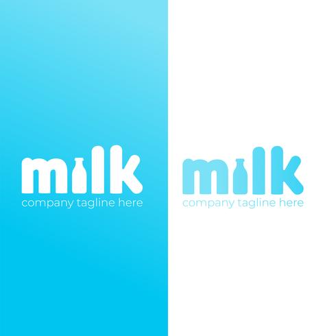 A simple cute logo for the brand of cow milk. Vector flat icon illustration