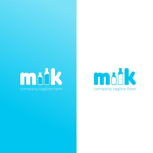 A simple cute logo for the brand of cow milk. Vector flat icon illustration