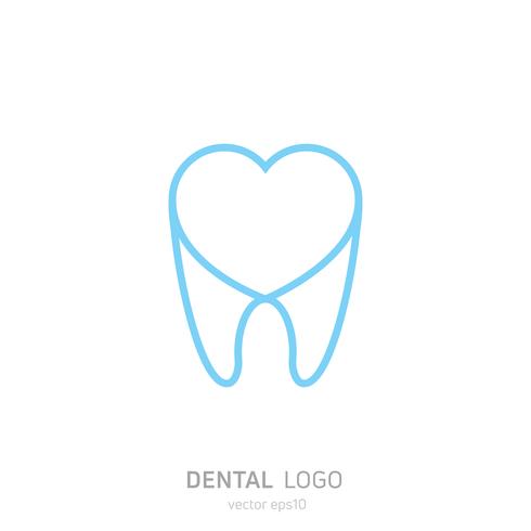 Logo de la clínica dental. Cura el icono de los dientes. Oficina del dentista. Vector plano illustraton