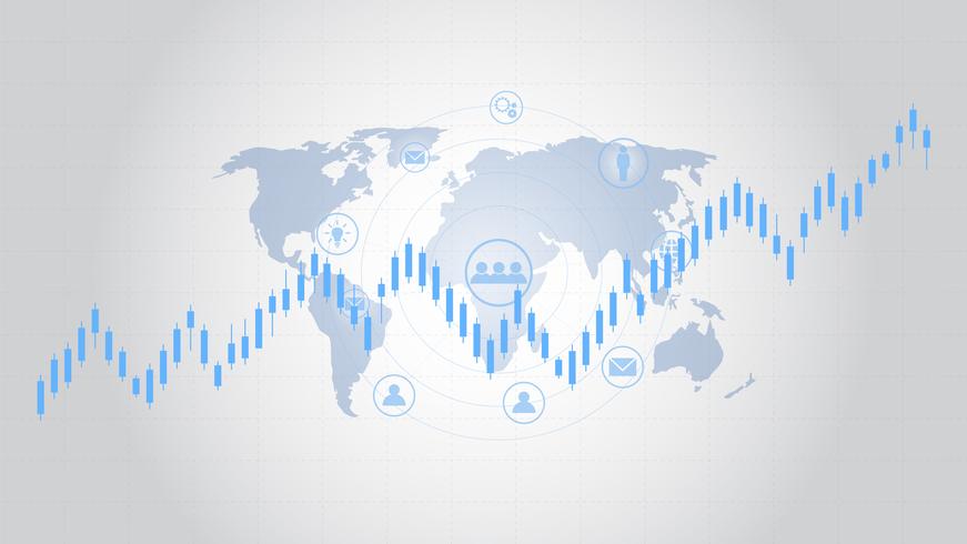 Candlestick patterns is a style of financial chart. vector