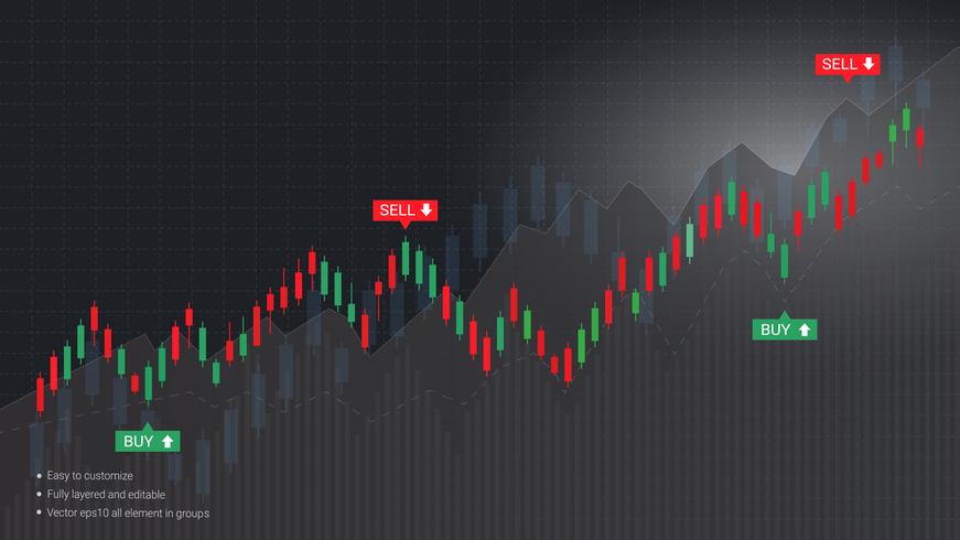 Los patrones de velas japonesas son un estilo de cuadro financiero. vector