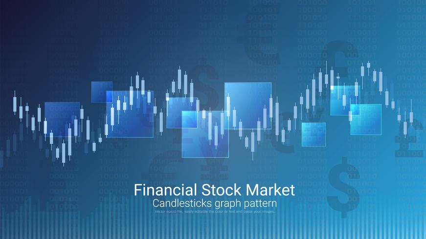 Candlestick patterns is a style of financial chart. vector