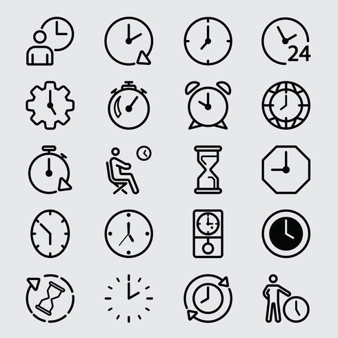 Icono de línea de tiempo y reloj vector