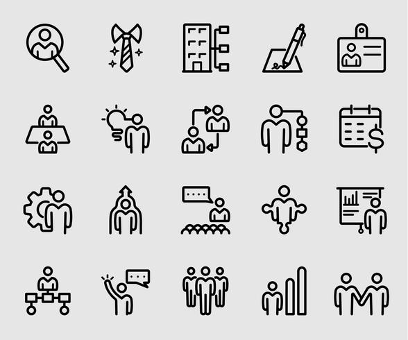 Icono de línea de recursos humanos vector