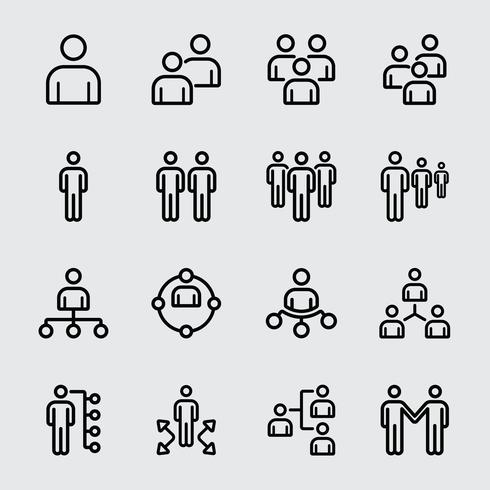 Business team and Organize line icon vector