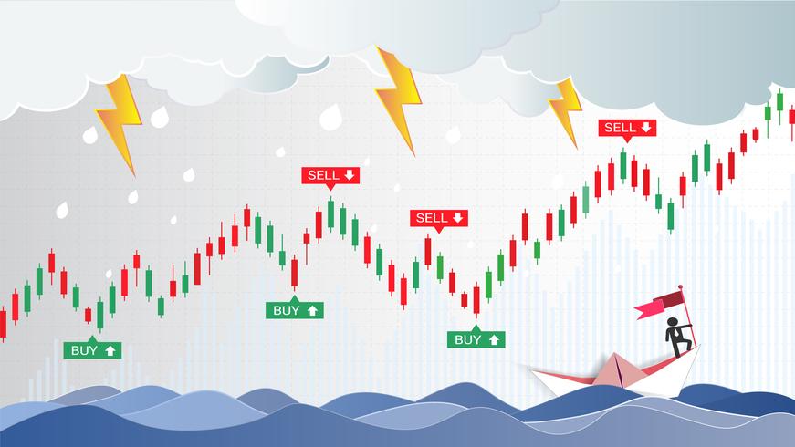 Los patrones de velas japonesas son un estilo de cuadro financiero. vector