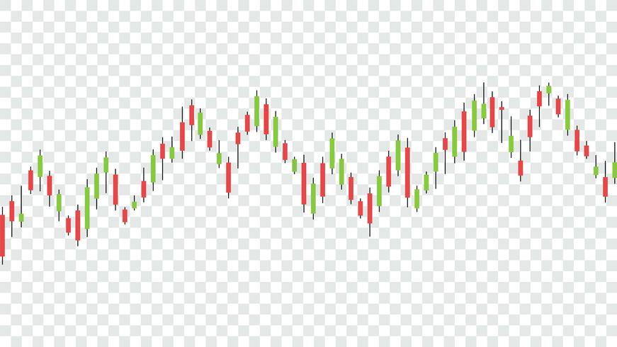 Candlestick patterns is a style of financial chart. vector