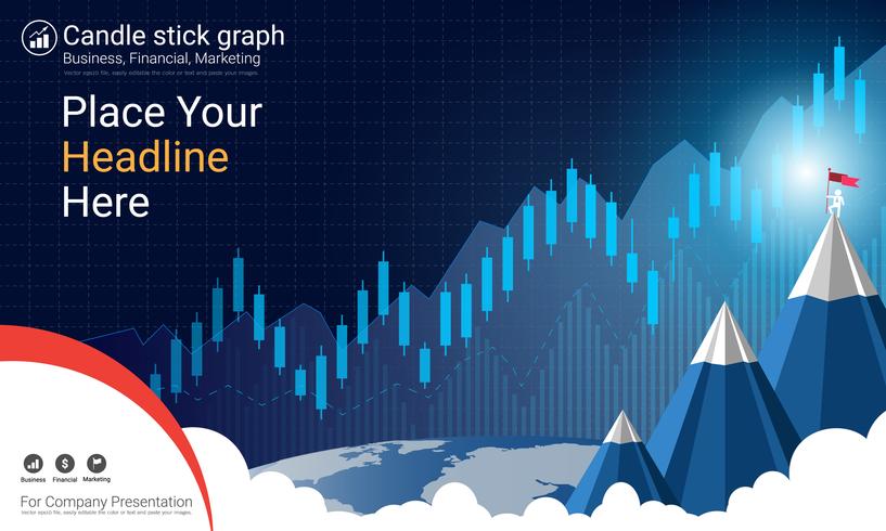 Candlestick patterns is a style of financial chart. vector