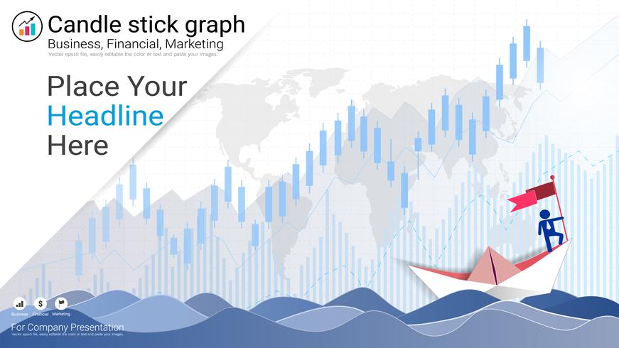 Candlestick patterns is a style of financial chart. vector