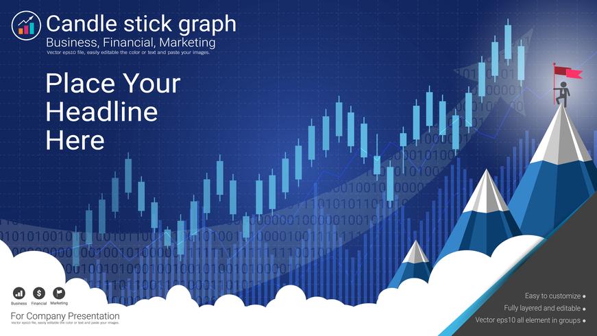 Candlestick patterns is a style of financial chart. vector