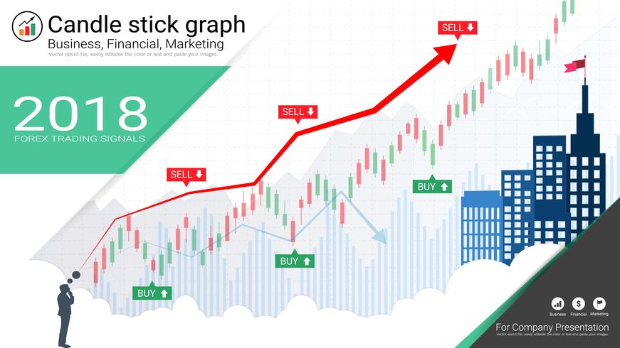 Candlestick patterns is a style of financial chart. vector