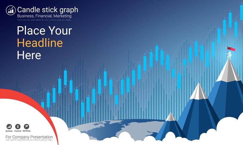 Candlestick patterns is a style of financial chart. vector