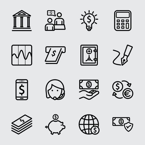 Banking line icon vector