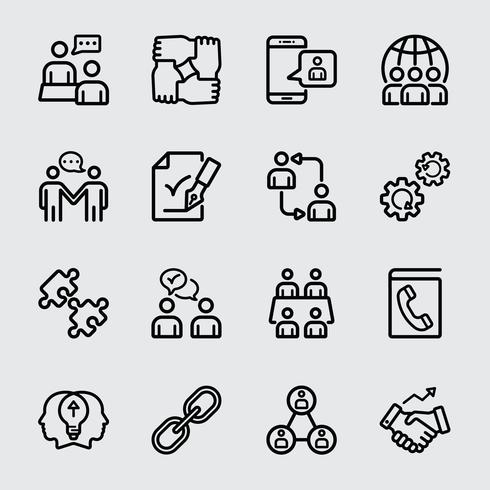 Business cooperation line icon vector