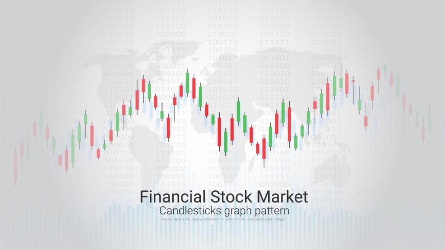 Candlestick patterns is a style of financial chart. vector