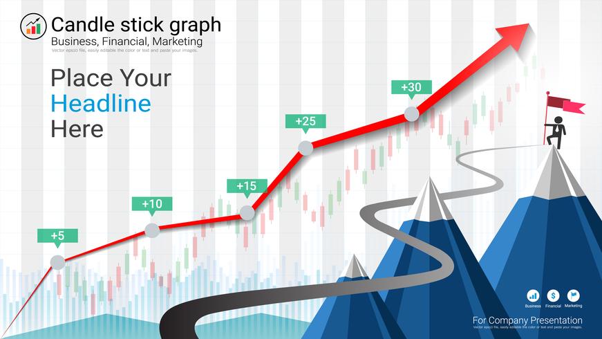 Candlestick patterns is a style of financial chart. vector