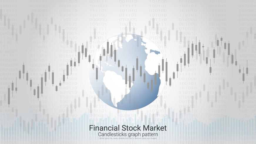 Candlestick patterns is a style of financial chart. vector