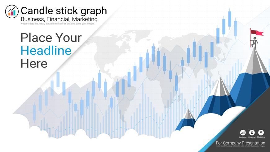 Candlestick patterns is a style of financial chart. vector