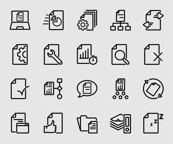 Business document flow line icon vector