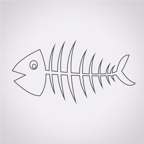 Signo de símbolo de esqueleto de pescado vector