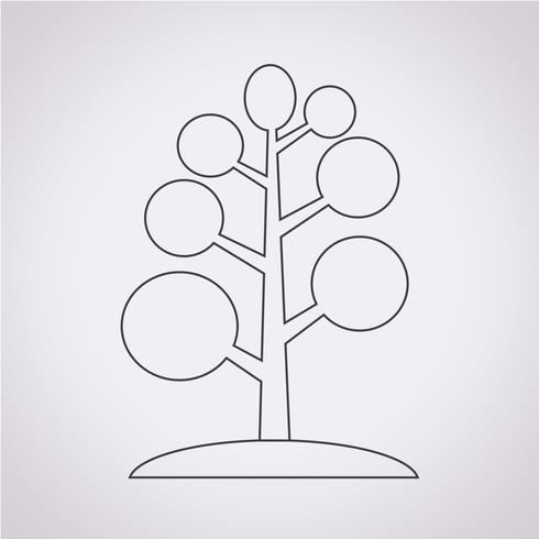 Icono de árbol símbolo signo vector