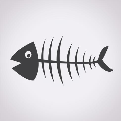 Signo de símbolo de esqueleto de pescado vector