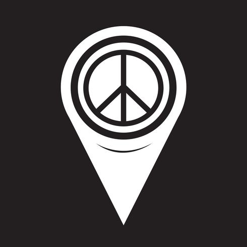 Map Pointer Peace Sign Icon vector