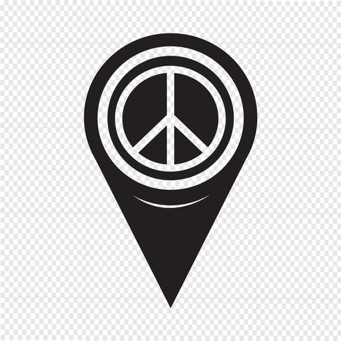 Map Pointer Peace Sign Icon vector