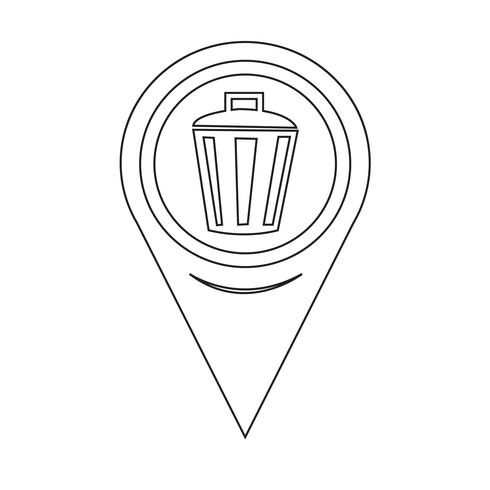 Icono de la papelera del puntero del mapa vector