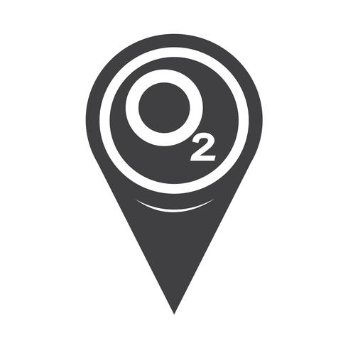 Map Pointer Oxygen O2 Icon vector