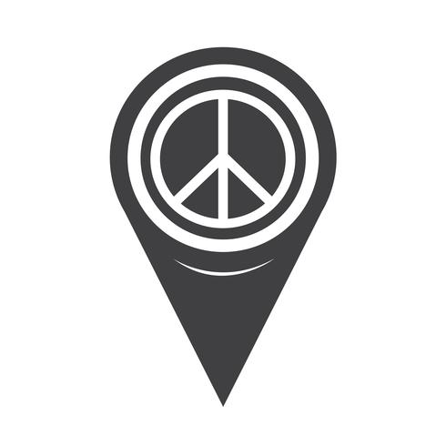 Map Pointer Peace Sign Icon vector