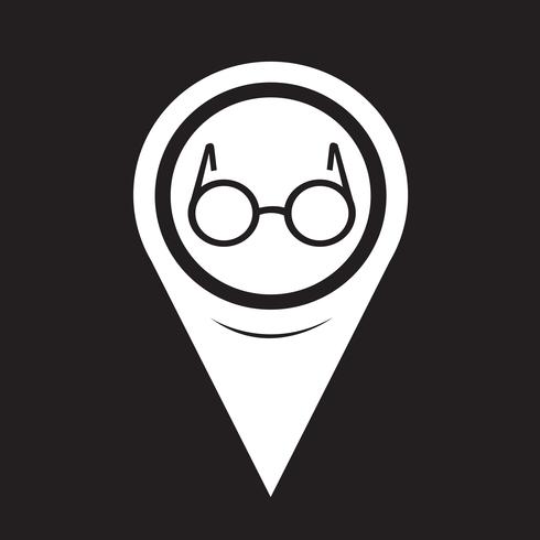 Icono de gafas de puntero de mapa vector