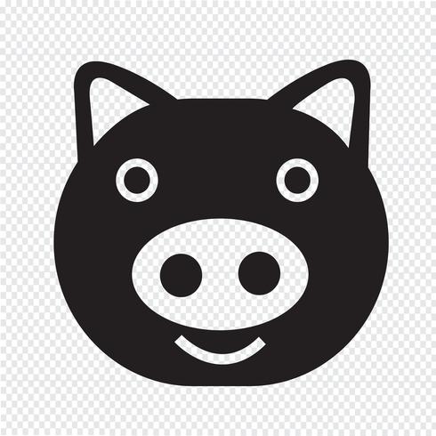 Icono de cerdo símbolo de signo vector
