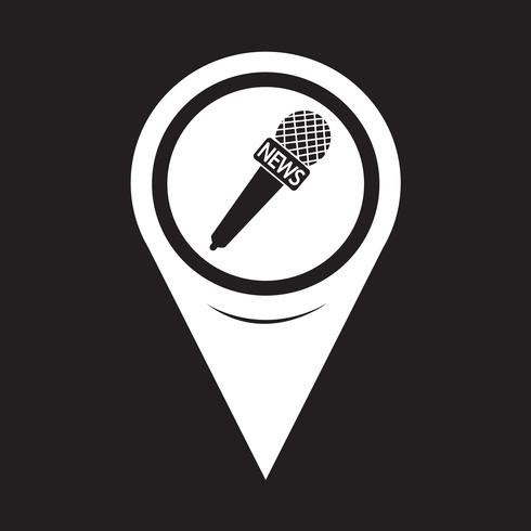 Map Pointer News Microphone Icon vector