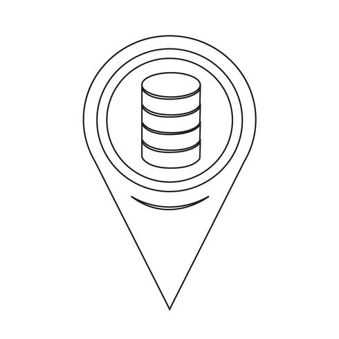 Map Pointer Database Icon vector