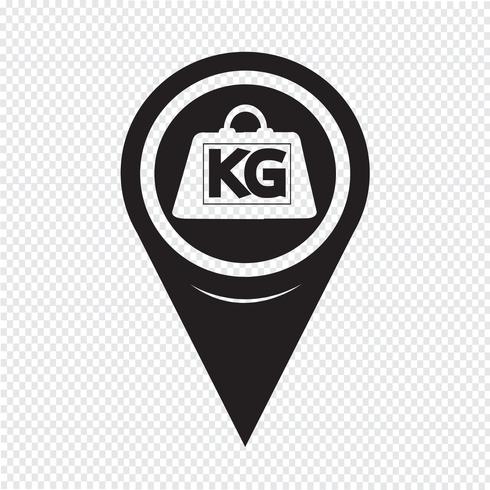 Map Pointer Weight Kilogram Icon vector