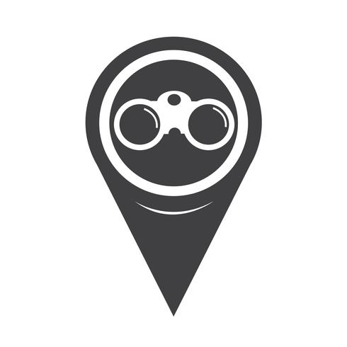 Map Pointer Binocular Icon vector