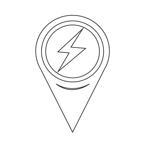 Map Pointer Lightning Icon vector