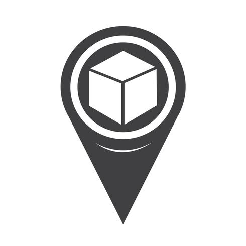 Map Pointer Cube Icon vector