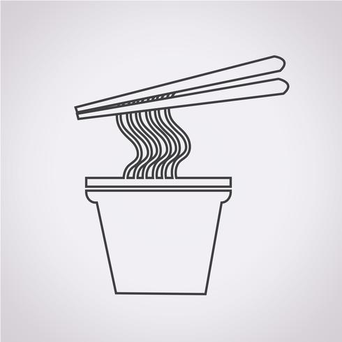 icono símbolo de fideos signo vector