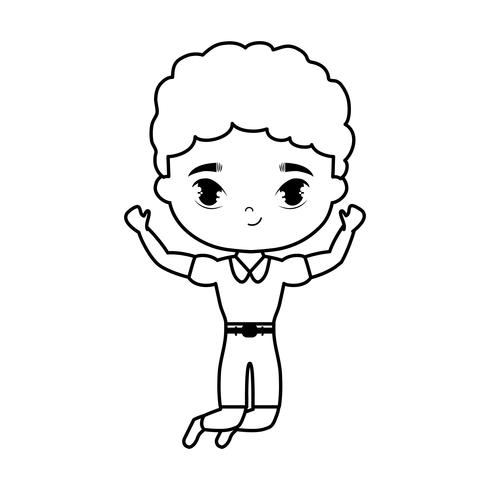 cute little student boy avatar character vector