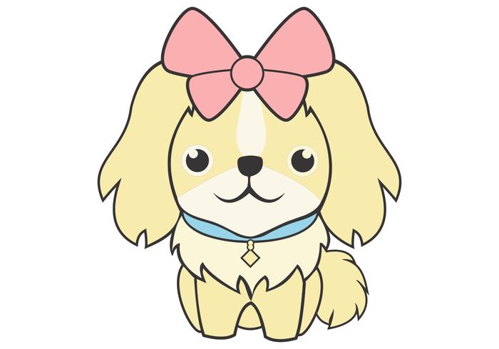 Ilustración de vector lindo perro femenino